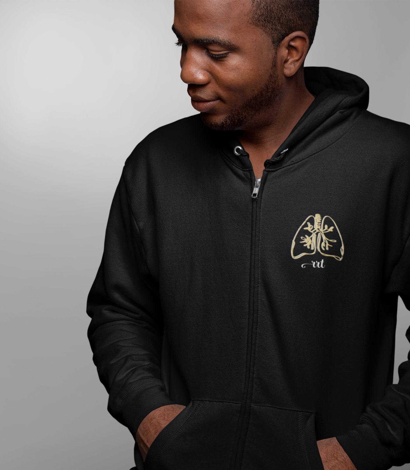LUNGS OF GOLD (Customizable) - Unisex Signature Zip-Up