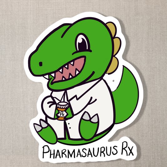 Pharmasaurus Rx Sticker