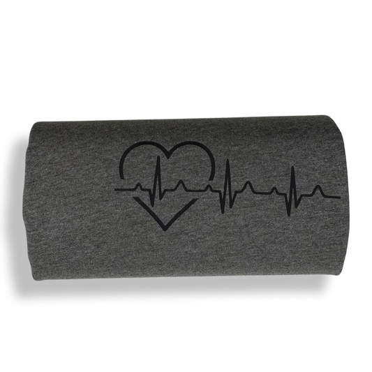 SMALL - NSR ECG Heather Grey with Black T-shirt - Ready to Ship Sale