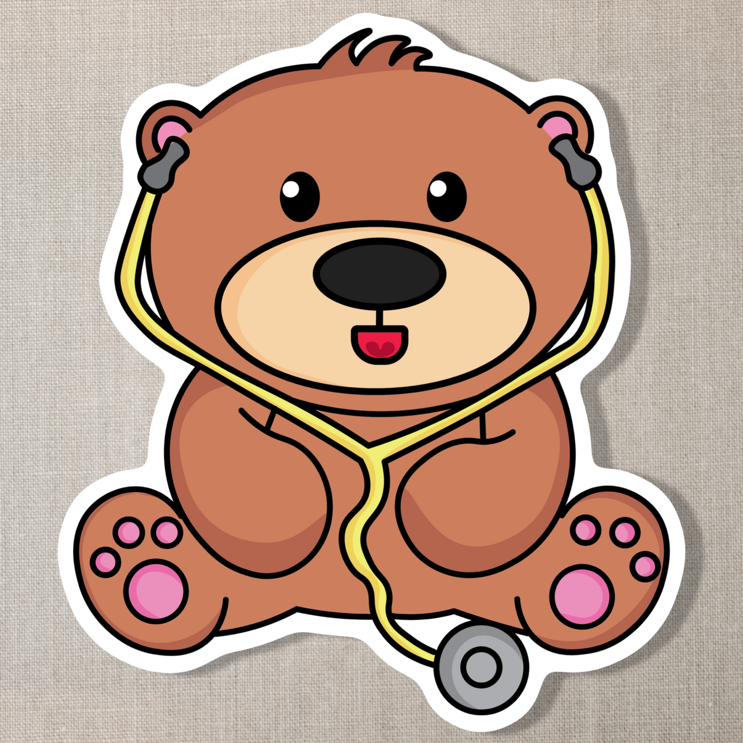 Teddy Bear Stethoscope Sticker