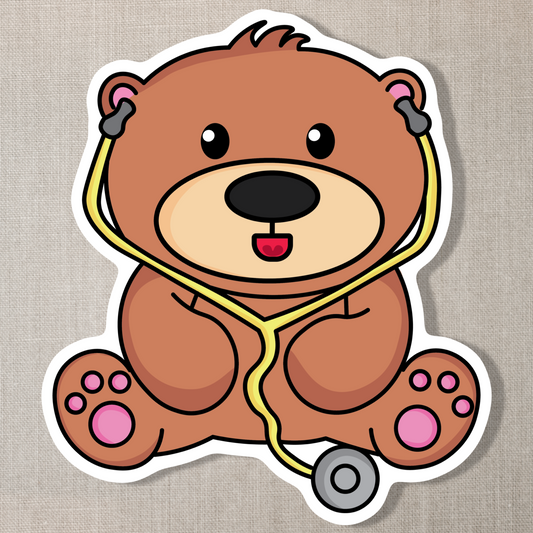 Teddy Bear Stethoscope Sticker
